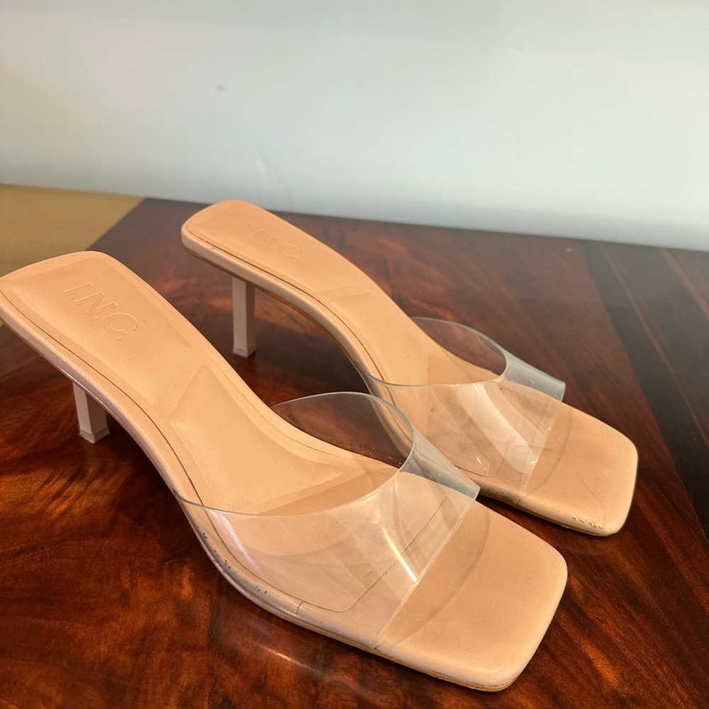 INC International Concepts Women's Heels with Clear Straps